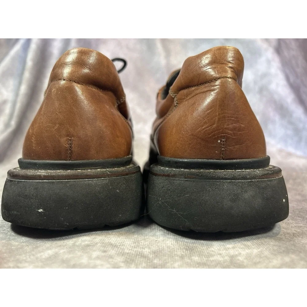 Brown Shoe Co Mens 11 Leather Oxford Shoes Made in Italy Brown Lace Up Comfort